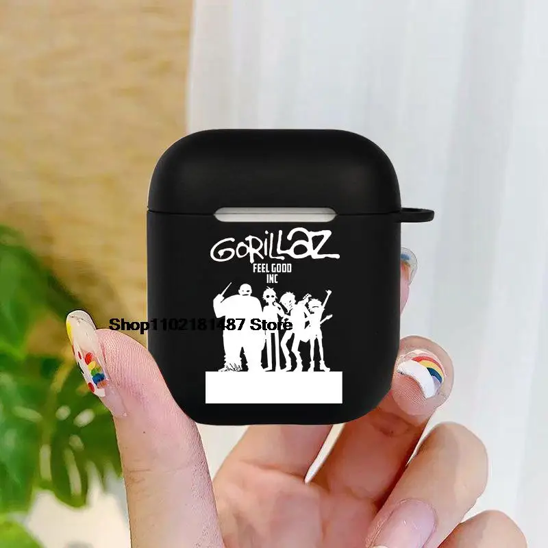 Luxury Catoon Anime Gorillaz Soft silicone TPU Case For AirPods Pro 2 1 2 3 black Silicone Wireless Bluetooth Earphone Box Cover