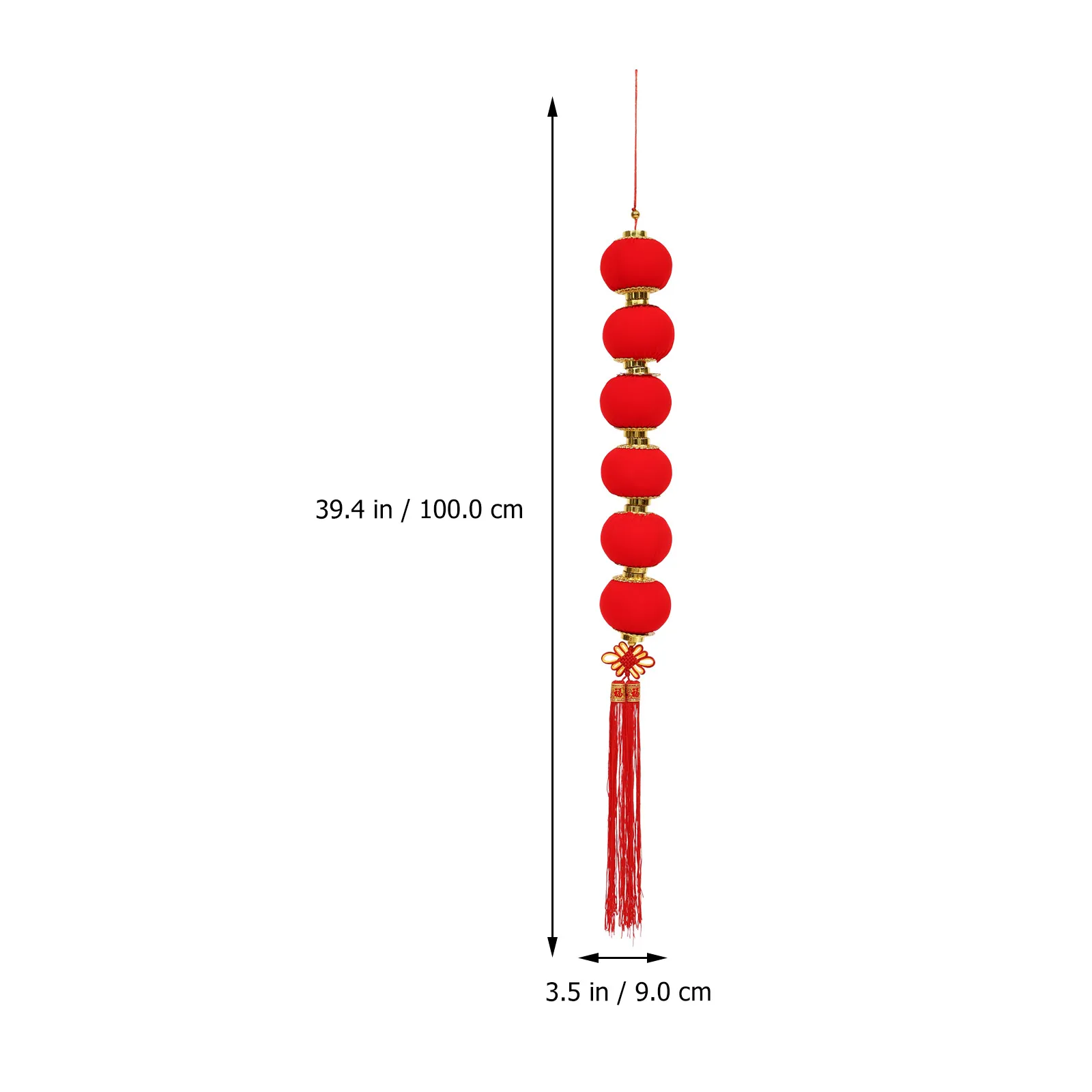 

Chinese Style Lantern String New Year Pendant Flocking Cloth Decorative Spring Festival Supplies Hanging nament Practical