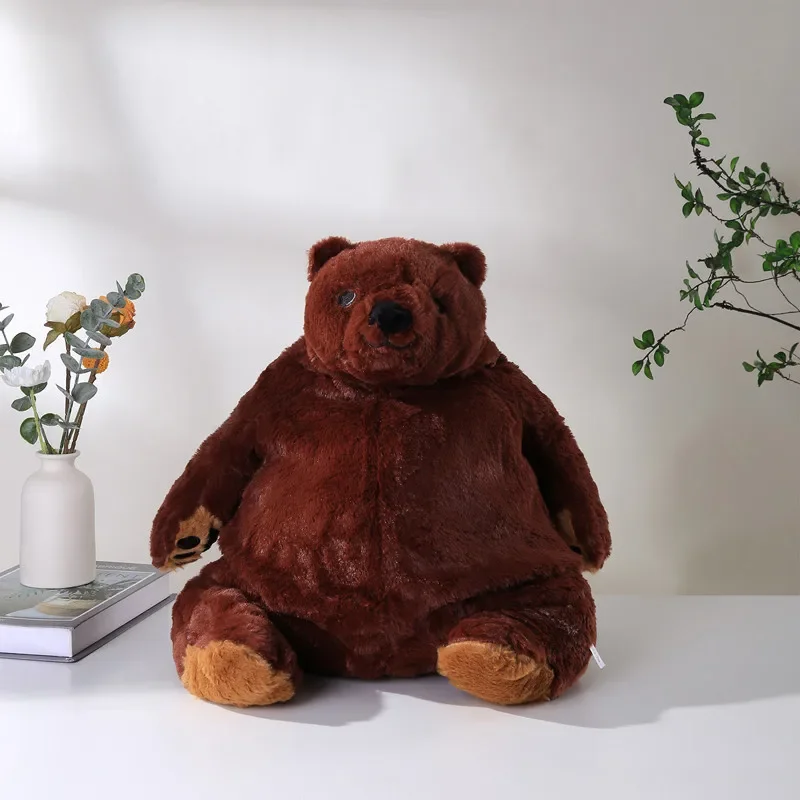 60cm Brown Bear Plush Toys For Children Big Hug Soothing Animal Soft Cuddling Pillow Doll For Kids Stuffed Plush Brown Bear Toys