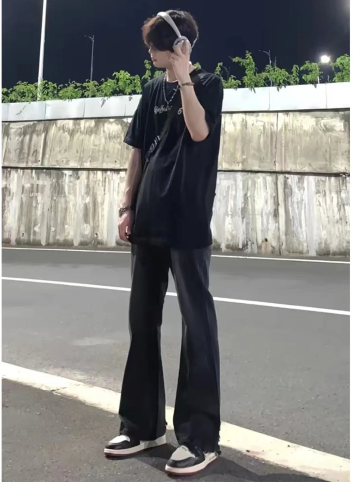 

Bla Slim Fit Men's Jeans Flared American Sle Straight Tube Pants High Street Ulzzang Autumn Faion Casual Wear