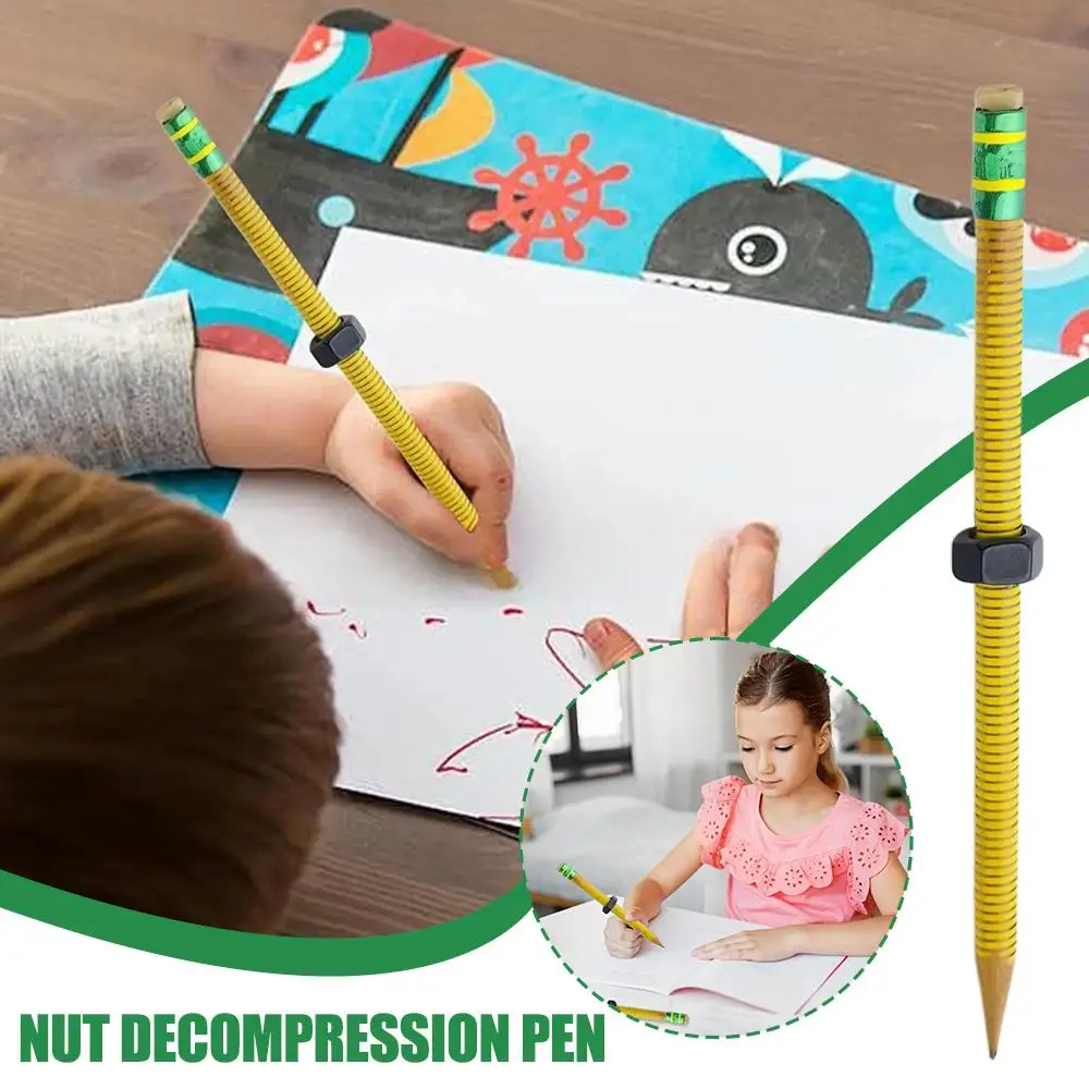 Новинка 2024 года, карандаш для снятия стресса, СДВГ, повышает фокус, снимает тревогу, вращающаяся ручка, карандаш с резьбой, подарки для детей с аутизмом
