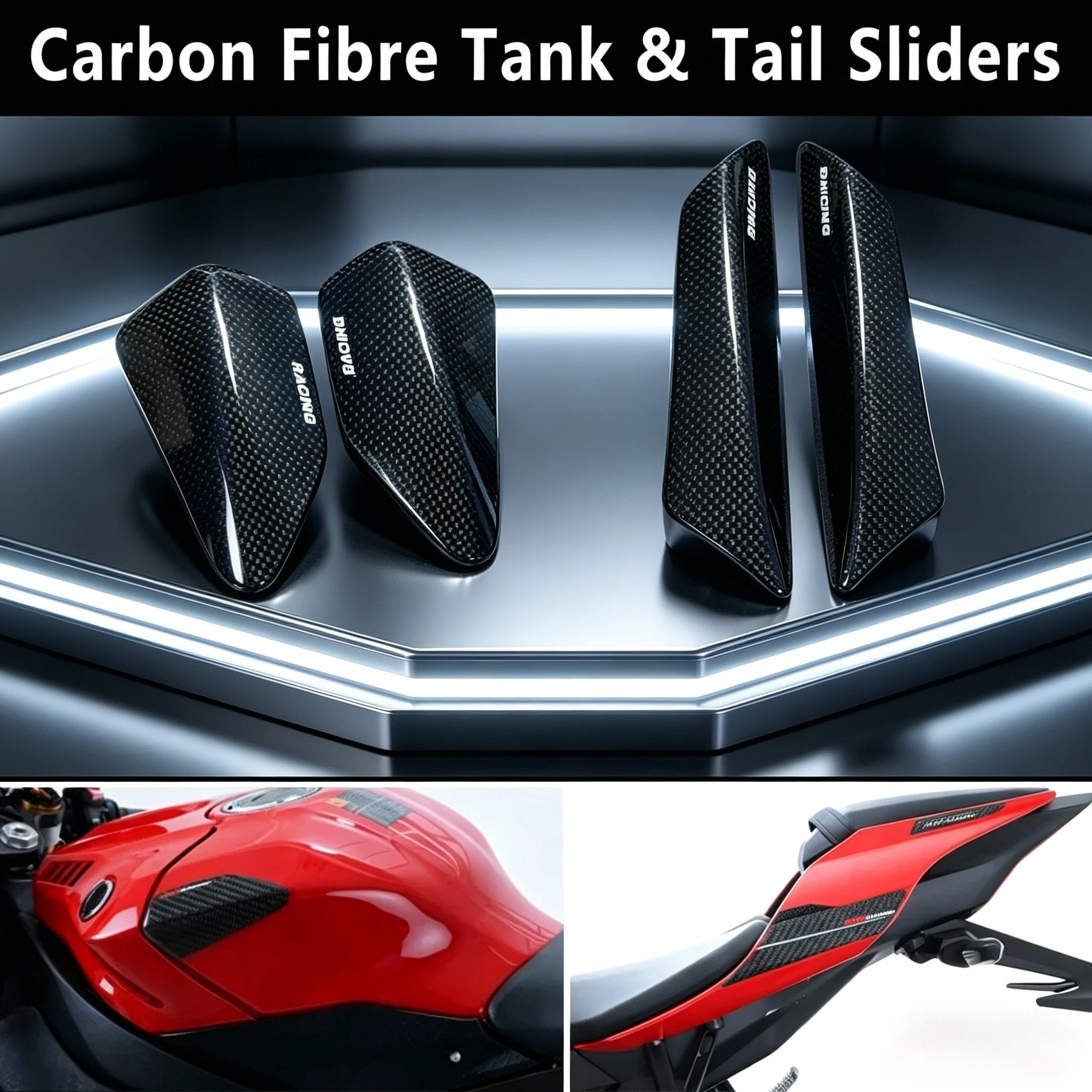 

Suitable for Yamaha R1 R1M 2015-2023 genuine carbon fiber fuel tank and tail slider protection decoration