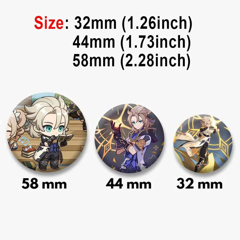 Creative Game Genshin Impact Albedo Tinplate Brooches Funny Cartoon Enamel Pins Backpack Clothes