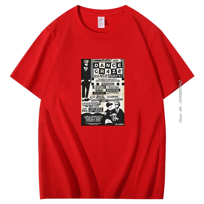 2 Tone Ska Tops Tee T Shirt Mens The Specials Dance Craze Madness 2tone Selecter Top Vintage Graphic T Shirts Cotton T-Shirt