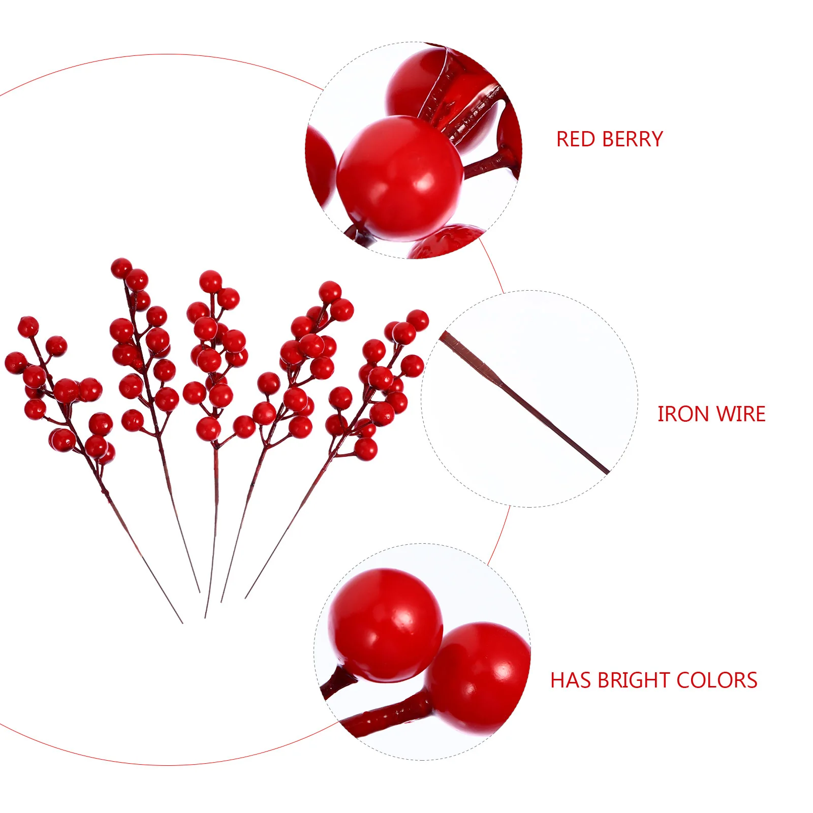 

20 Pcs Christmas Decorations Outdoor Decorative Berry Xmas Party Simulated Flower Simulation Red Artificial Ornaments