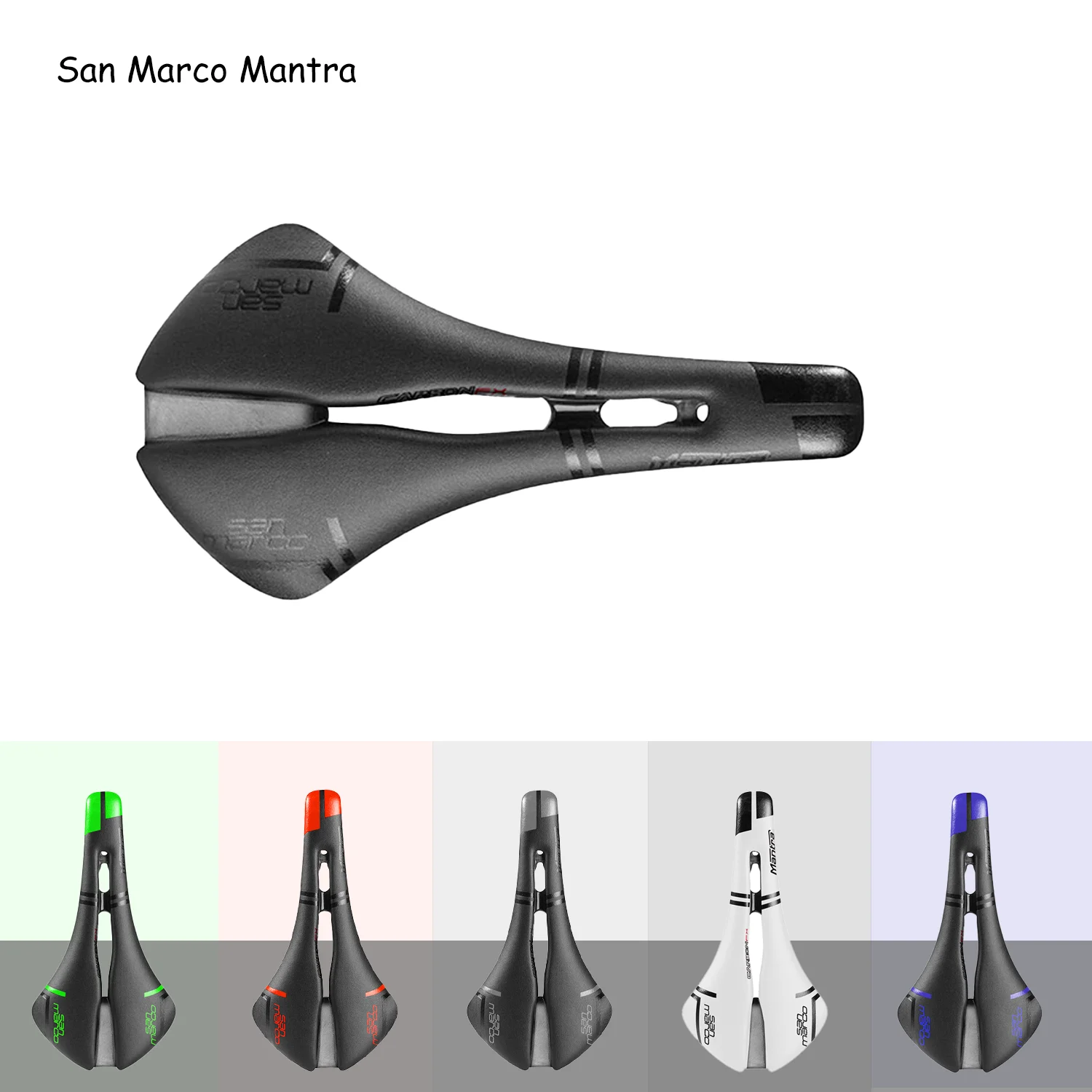 San Marco Mantra Carbon Fiber Saddle Mountain Bike Saddle Sadle Man Women Racing Seat Carbon Rails tt Wide Bicycle Saddles Parts