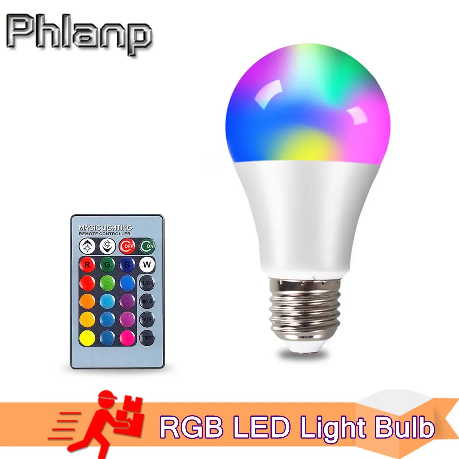 E27 LED RGB Lamp Spotlight Bulb 220V Bombillas LED 4W 10W 15W IR Remote Control Led Bulb 2835 SMD Dimmable Magic Light Bulb 110V