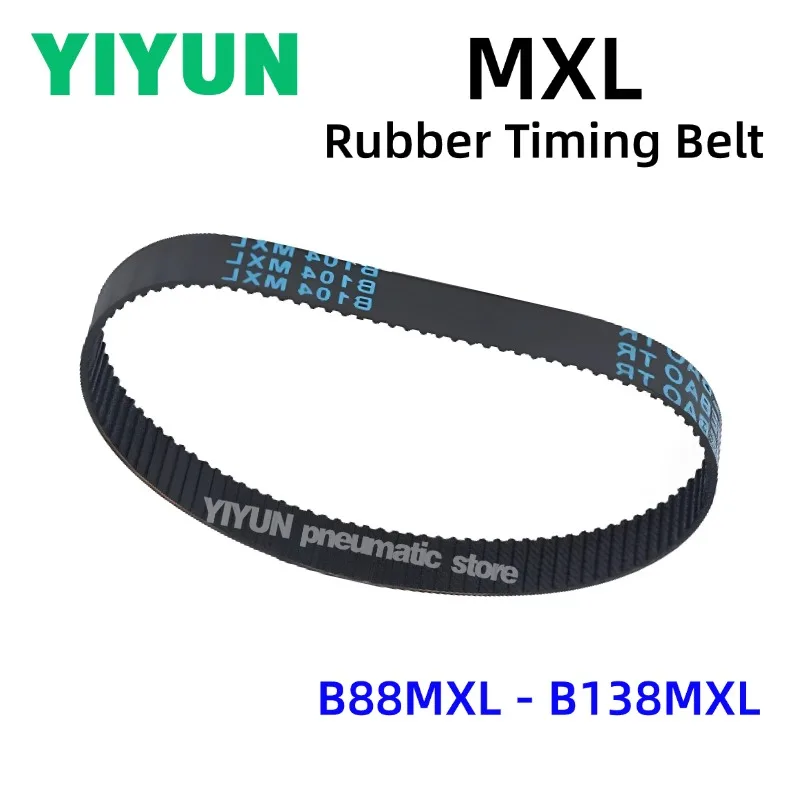 1PC B88MXL B100MXL B104MXL B110MXL B115MXL B120MXL B125MXL B126MXL B130MXL MXL Black Rubber Timing Belt Width 4/6/10/12.7/15mm