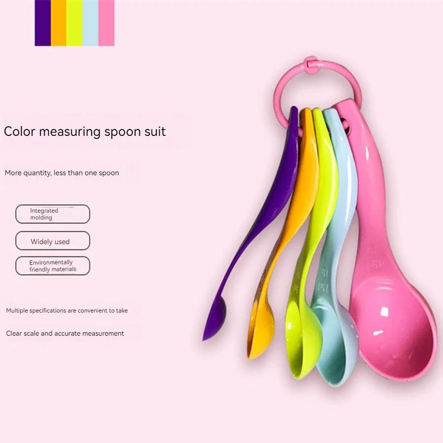 5 pz/set cucchiai dosatori in plastica 1 / 2.5 / 5 / 7.5/ 15ml misura grammi tazze latte in polvere misurino per spezie cucina