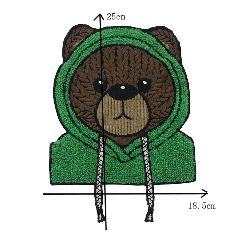 Embroidery Cartoon Badges,chenille Animal Patch,bear Appliques Bears Patches for Clothing DIY Accessory WF22911