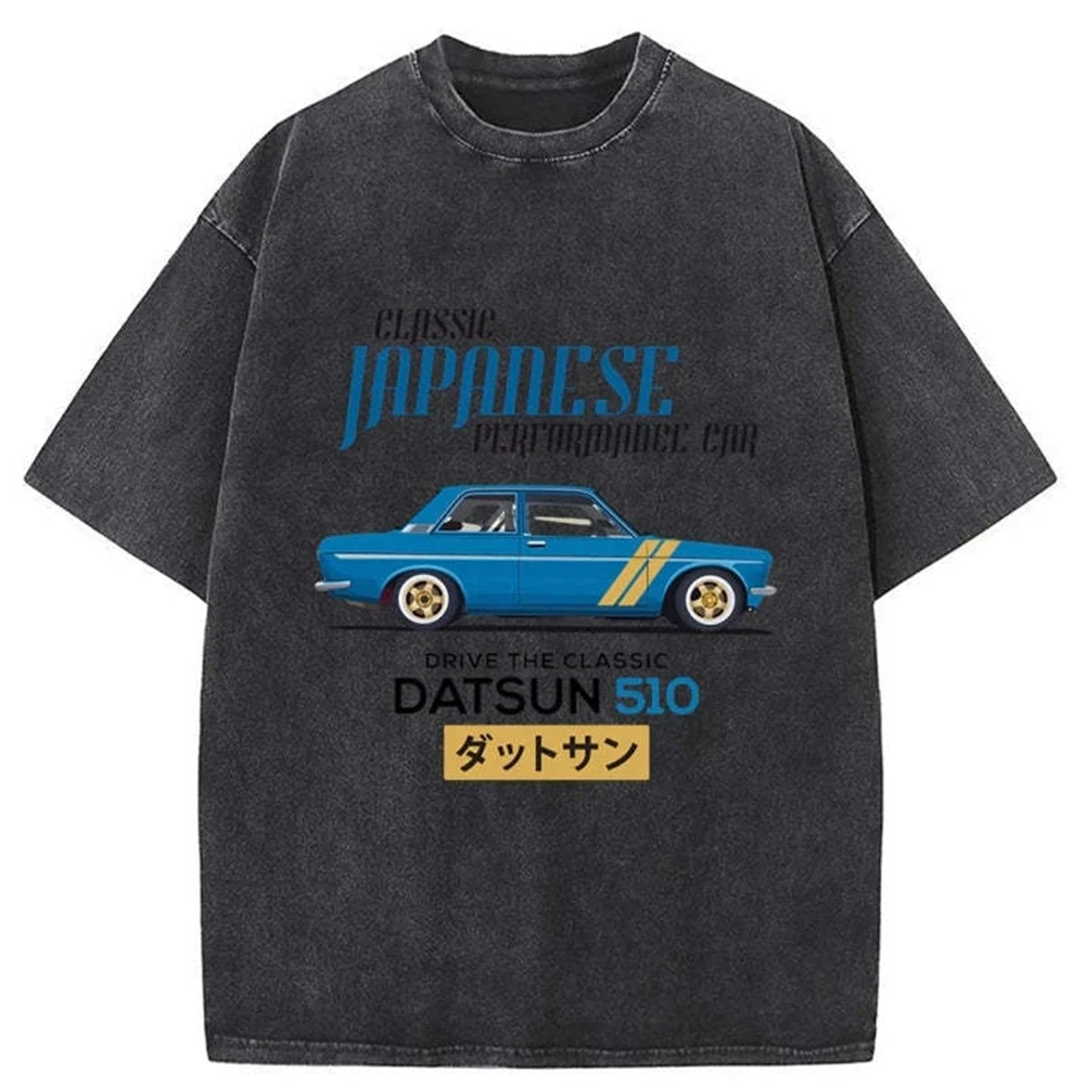 

SOVOB Datsun 510 — классическая японская автомобильная стирка, новый топ и футболки, пуловер с короткими рукавами и круглым вырезом с принтом, футболка 25363