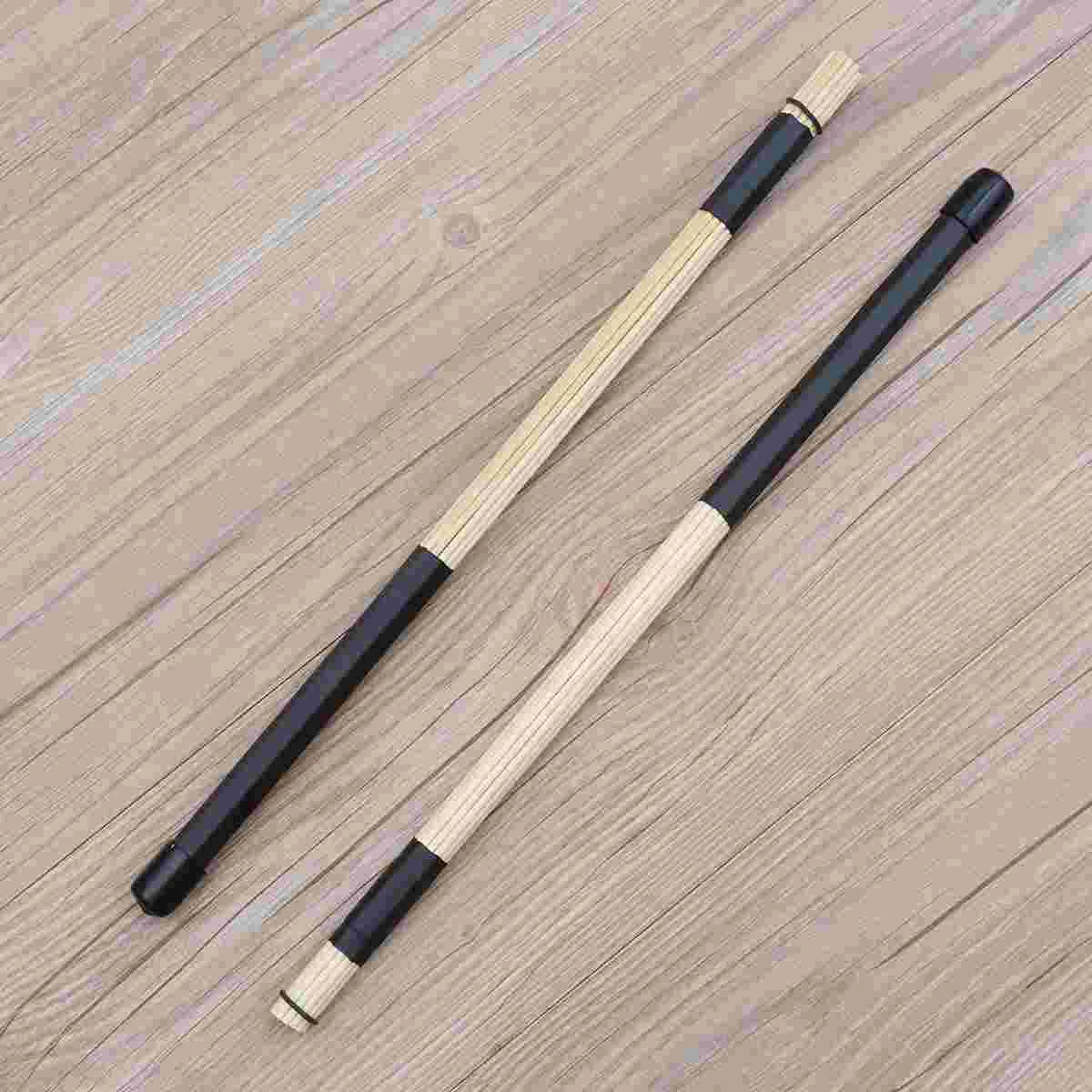 

Pair of 40CM Bamboo Rod Drum Sticks for Jazz Folk Music (Black) Bamboo drum Jazz drum brush Drum brush sticks