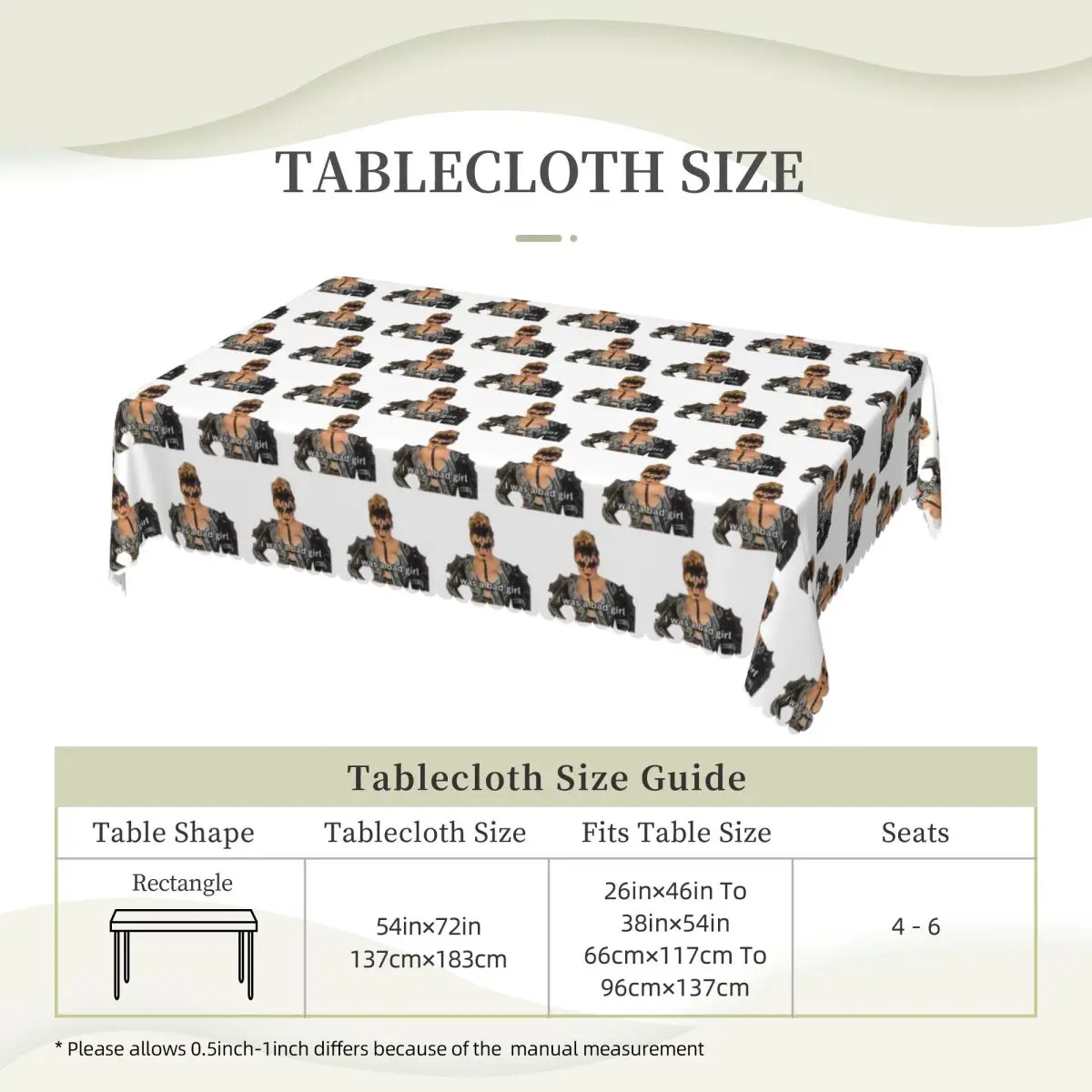 JoJo Siwa Bootleg Singer Karma Album Rectangular Tablecloth Oilproof Table Cover for Festival Party Decorations Table Cloth