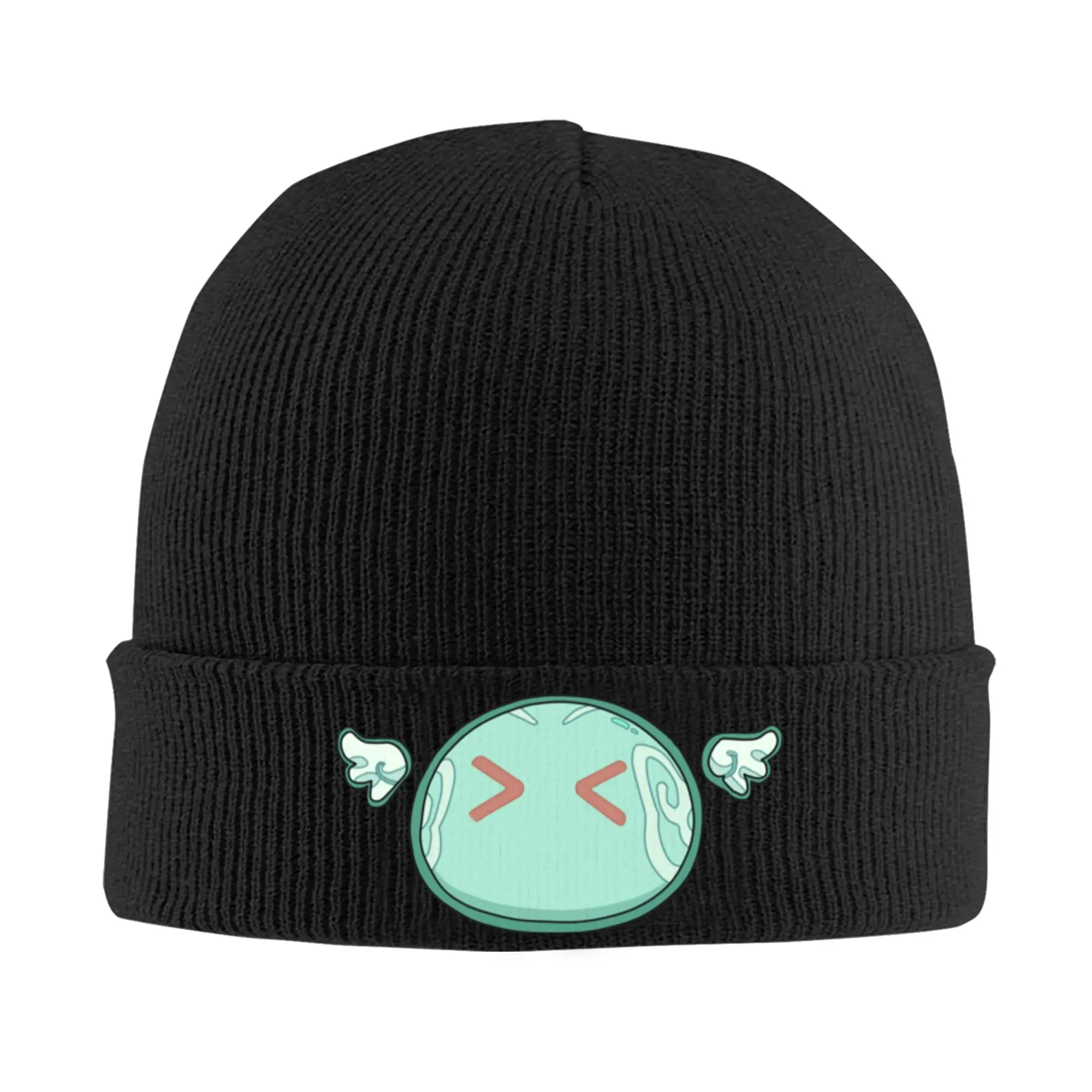 

Genshin Impact Anemo Slime Knitted Hat for Women Men Skullies Beanies Winter Hats Acrylic Anime Game Warm Melon Cap