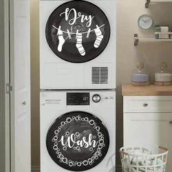Washer Dryer Flower Laundry Sticker Decal Laundry  Room Washroom Shower Home Decor