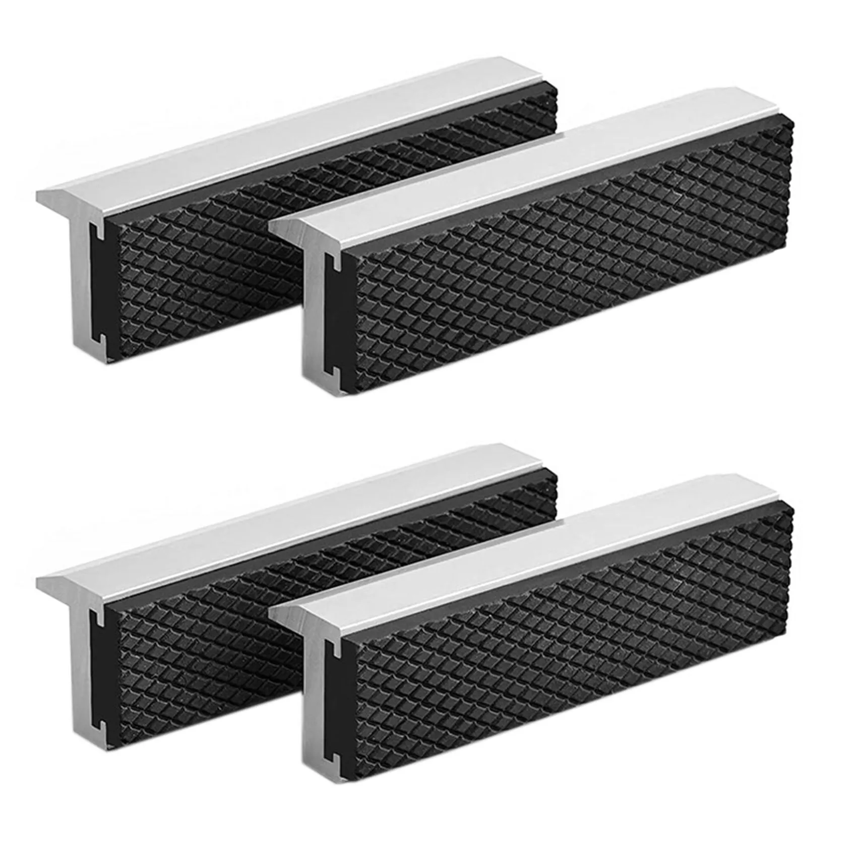 

4-дюймовые универсальные мягкие накладки на губки тисков, многофункциональные защитные накладки для любых металлических тисков, 4 шт., серебристые-AT30