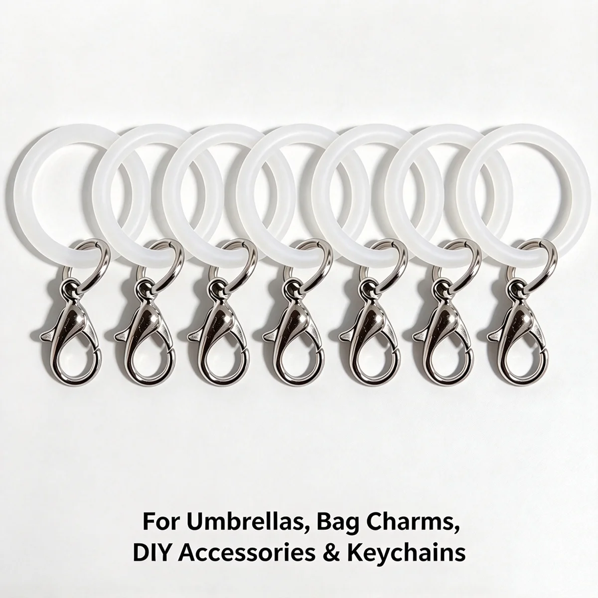 Transparent O-Shaped Silicone Keyring Flexible Rubber O Rings Keychain Connectors DIY Jewelry Bag Charm Making Small Accessory