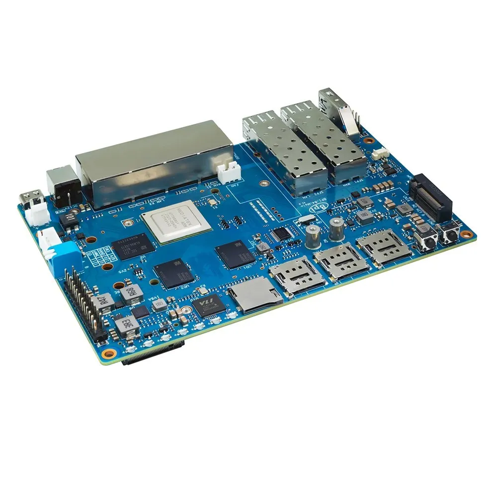 Banana Pi-Quad-Core Smart Router Board, Octa-R4, MediaTek MT7988A, Filogic 880, braço Corex-A73, 4GB DDR4, 8G, eMMC, 128MB, SPI, NAND Flash