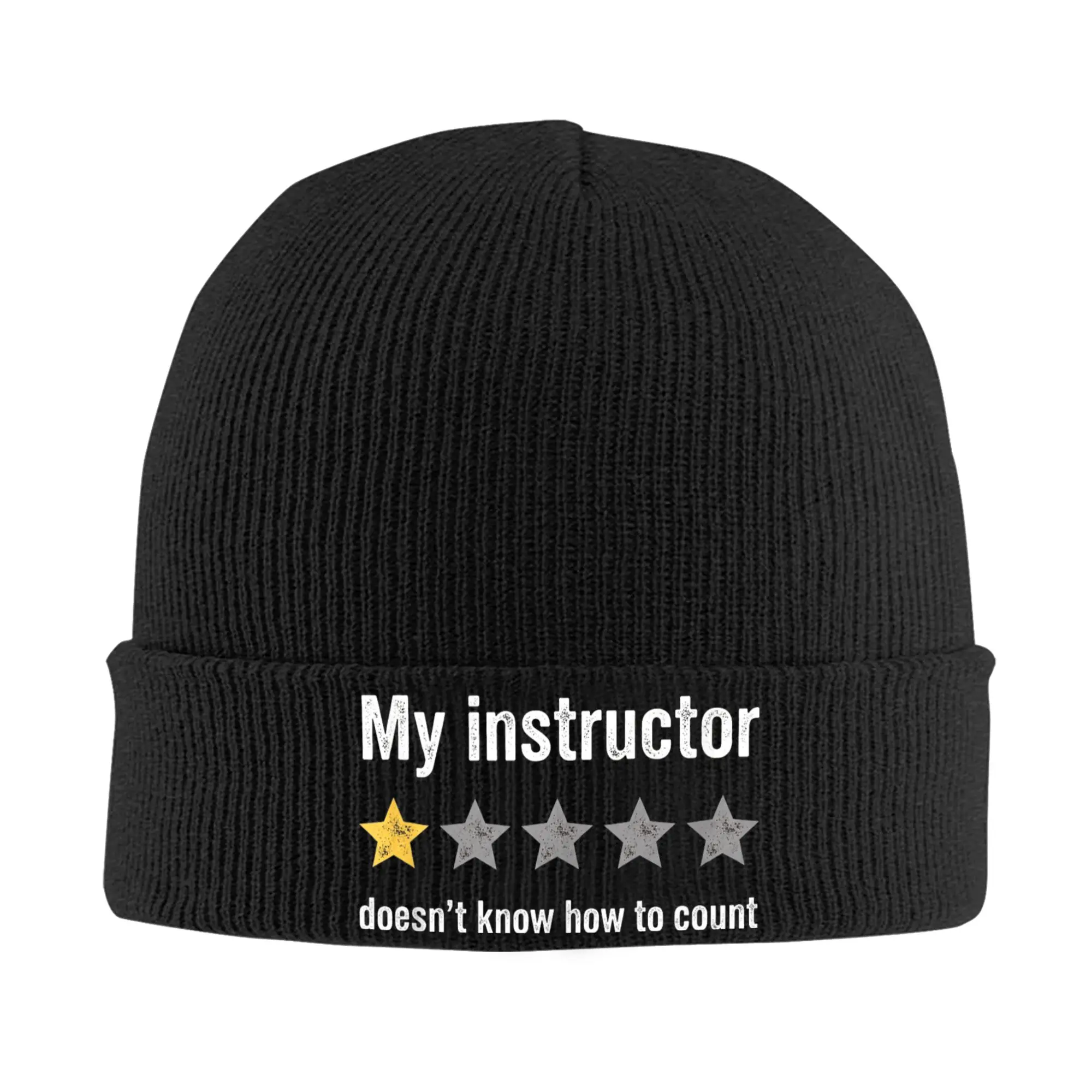 My Instructor Doesn't Know How to Count Funny Beanie Hats  Bonnet Hats Men Women Vintage Kpop Knitted Hat Spring Head Wrap Caps