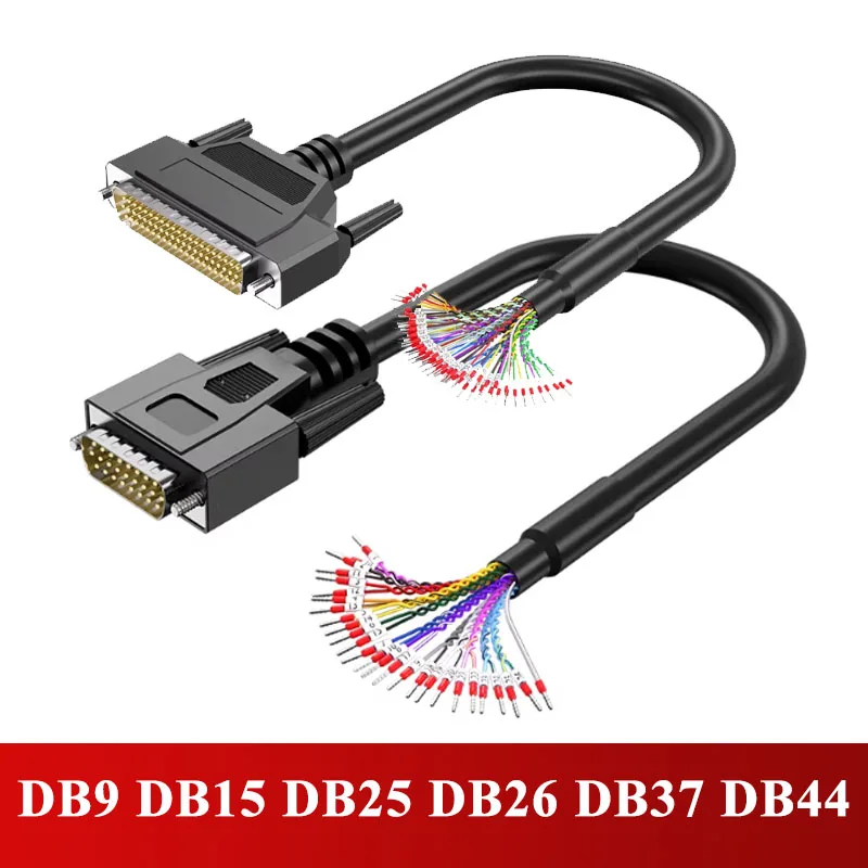 DB9 DB15 DB25 DB26 DB37 DB44 DB62 Connector Terminal Wire W Number Tube DB9/15/25/36/37/44/50/62Pin Single Head Serial Port Cabl