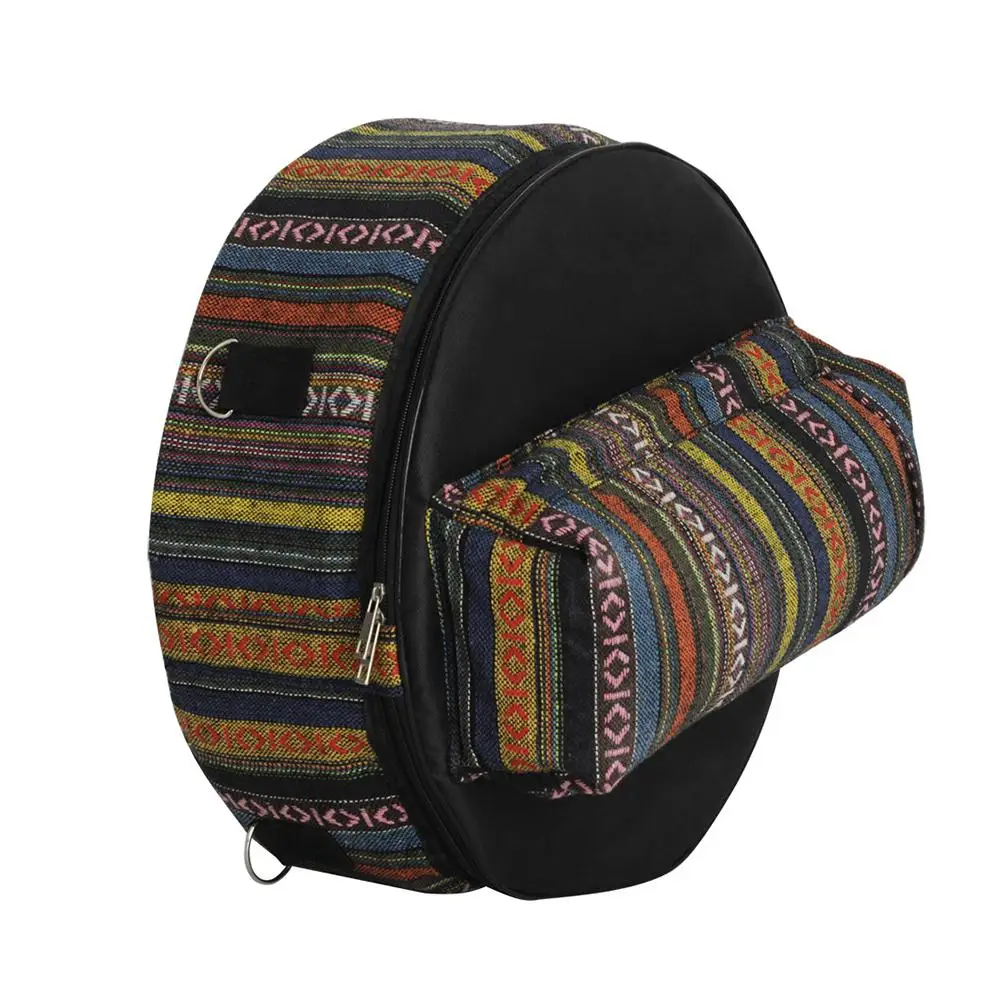 

Snare Drum Bag Ethnic Style Pattern Backpack Drum Case With Outside Pockets Storage Pouch Instrument Accessories