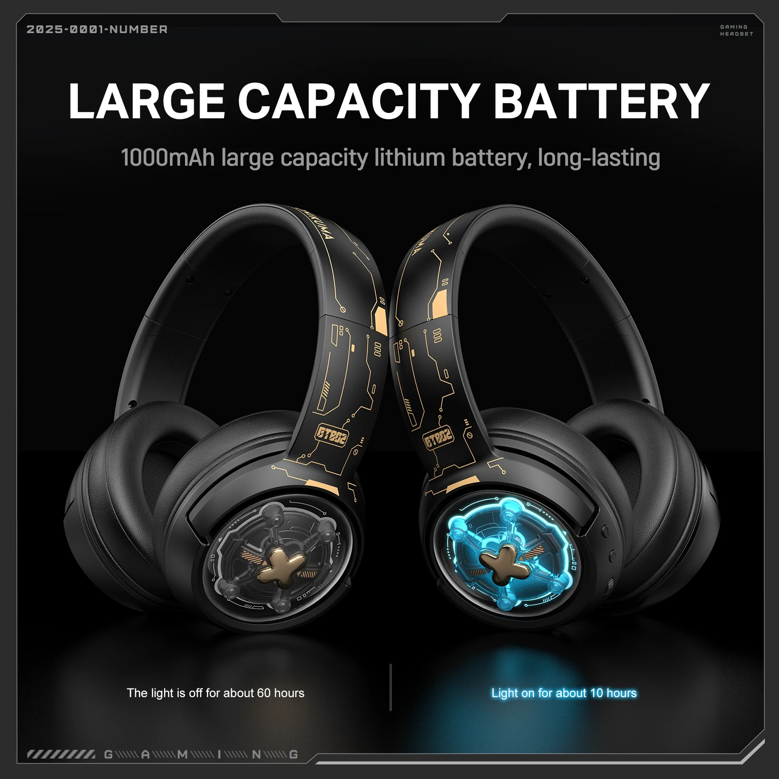 

Onikuma, новинка 2025 года, GT802, черная игровая беспроводная трехрежимная гарнитура, длительное ношение без боли в ушах, высококачественная супер крутая гарнитура