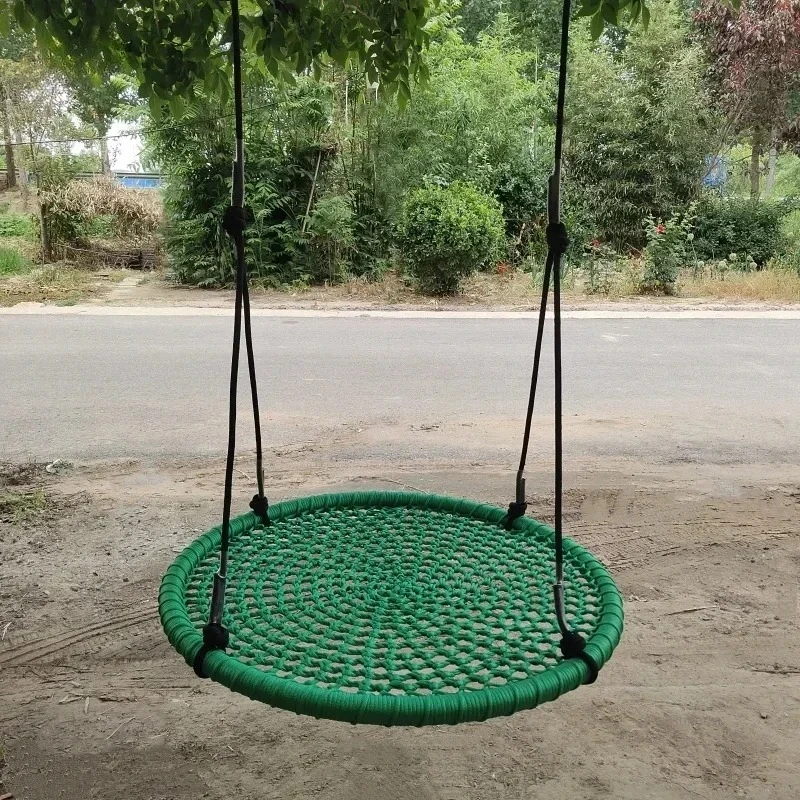 Round Outdoor Garden Hammock Hanging Swings with Rope for Adults and Children Leisure Lounge Chair Camping Lightweight Hammock
