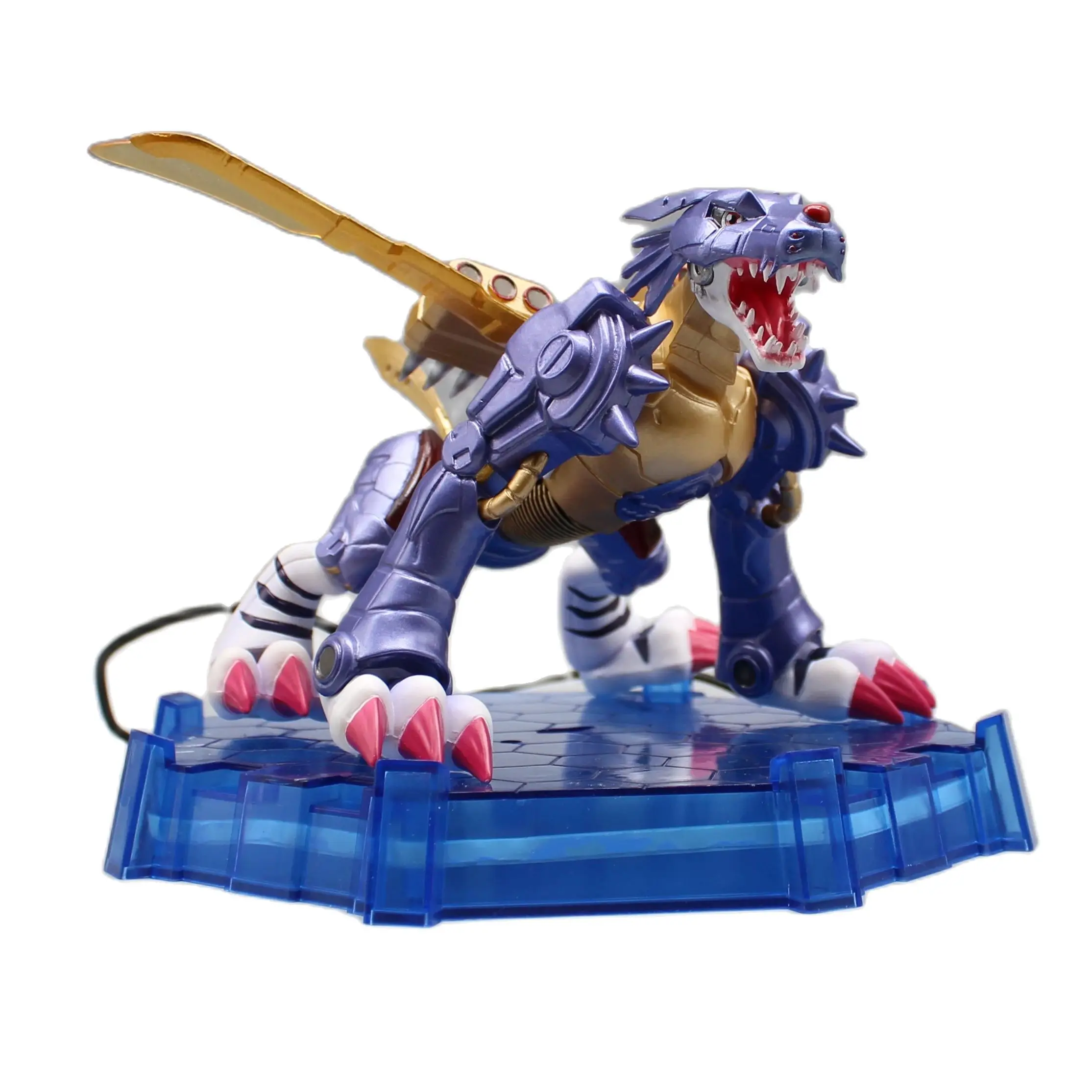 Digimon Aventura Garurumon Brilhante Animação Figura, Máquinas De Aço Digital, Lobo Anime Modelo Ornamentos Decoração, 14,5 cm