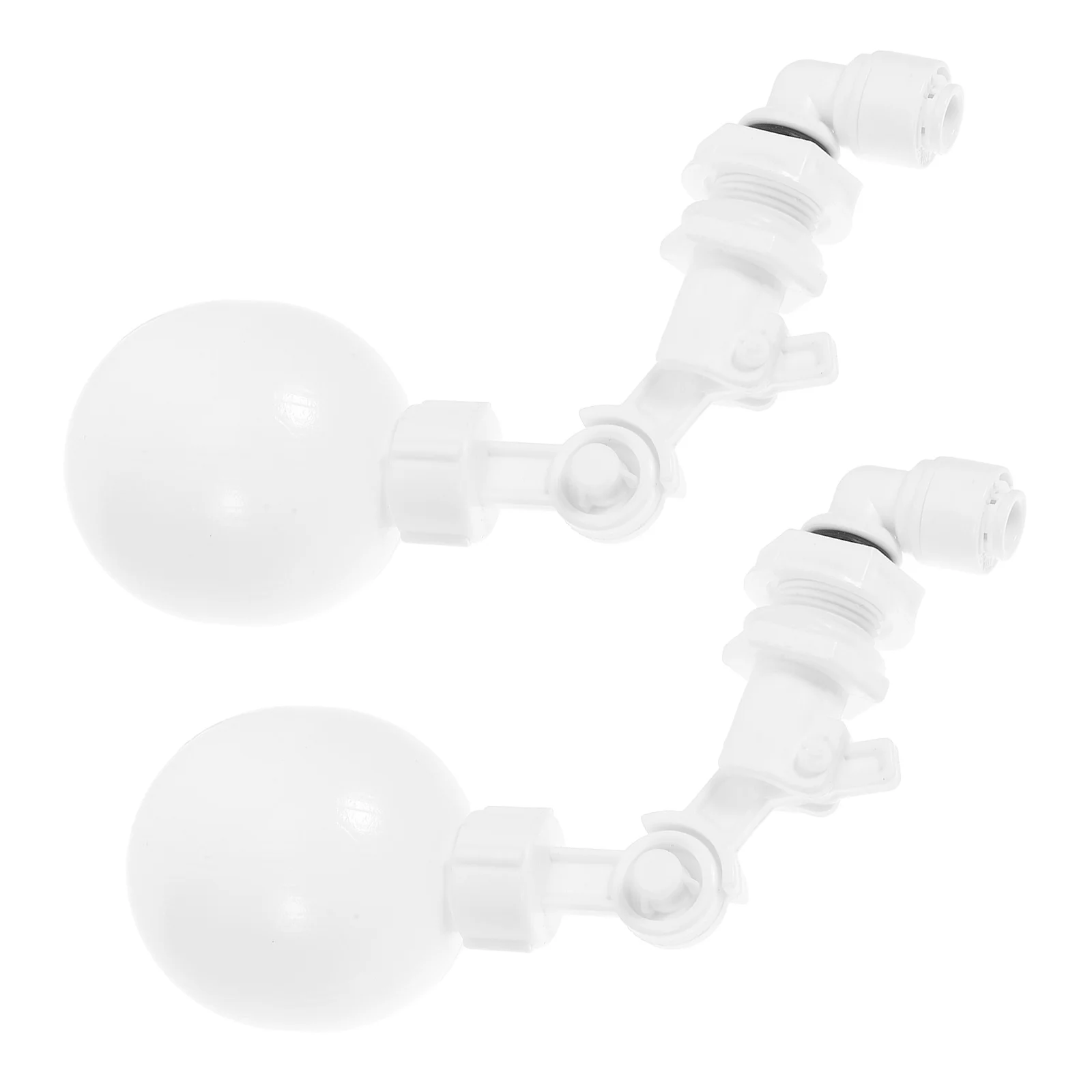 

2Pcs Automatic Water Level Control Float Valve Kit Quick Connect Valve Plastic Auto Shut Off for Water Coolers Tanks White