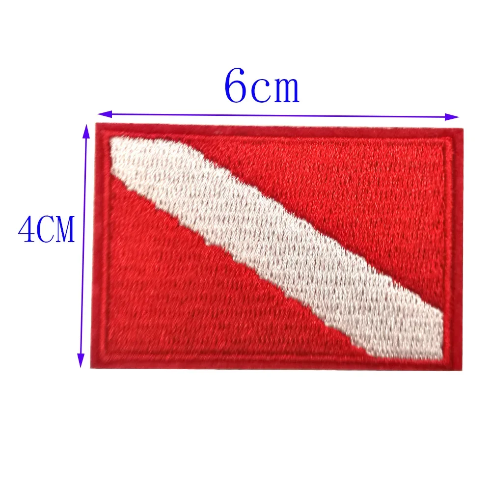 12/6PC Scuba Diving Flag Patch Backpack Badge Embroidered Embroidery Iron On Vest Bag Cap Patches for Snorkeling Swimming