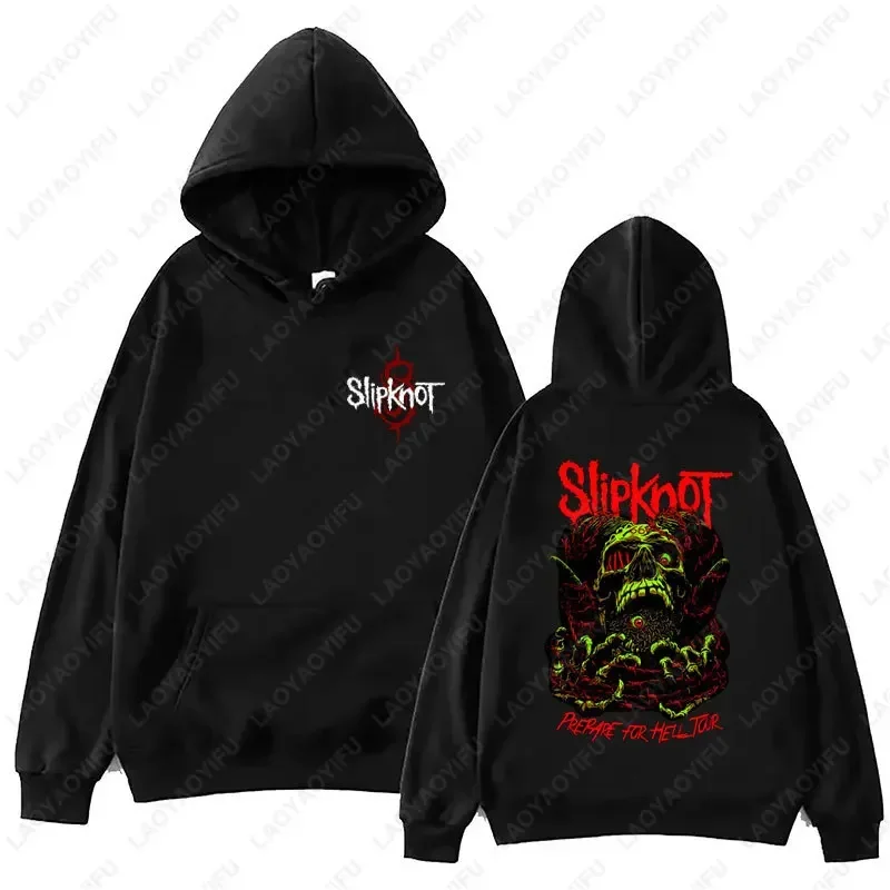 Neuer Stil: Herren-Hoodie mit Slipknot-Grafik in Schwarz – Oversized-Pullover mit Nu-Metal-Band-Print, Streetwear, lockere Passform – Detail 18