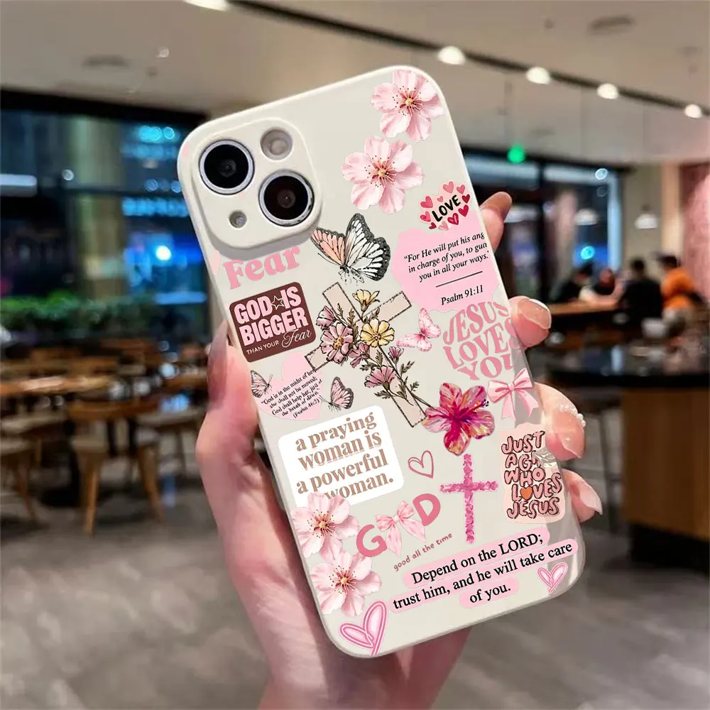 For iPhone 17 16 15 14 13 12 11 Pro Xs Max Air 16e 17e 7 8 6 6s Plus Mini XR SE2020 2022 New Pink Print Soft Silicone Phone Case view 3