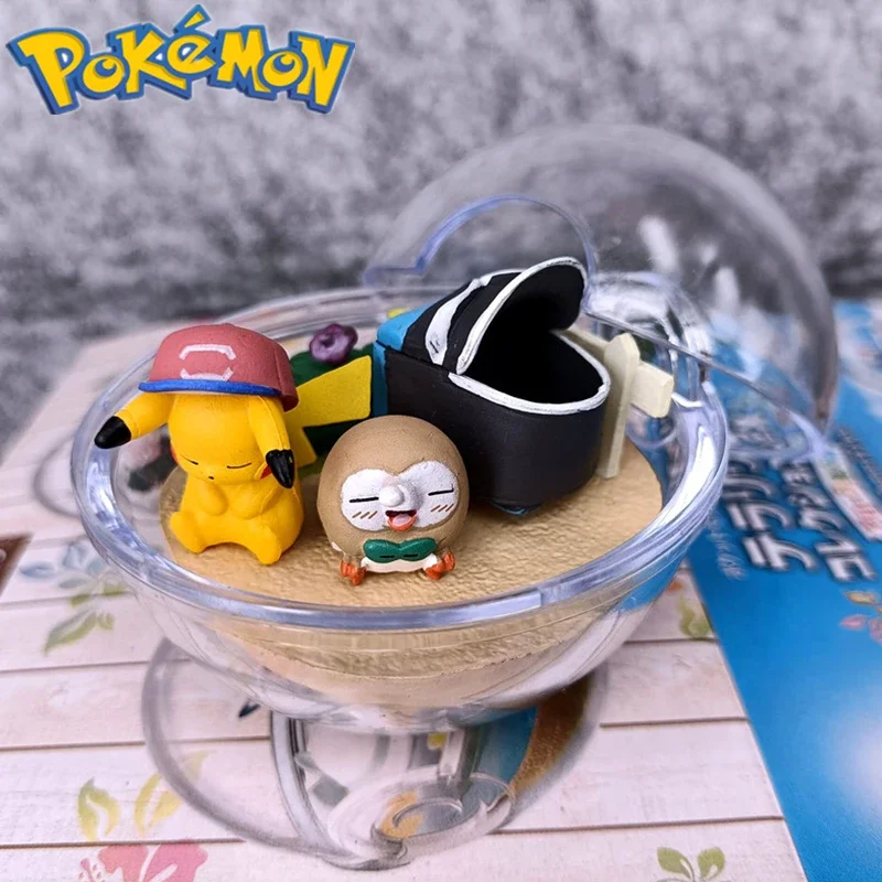 Pokemon Model Miniature Scene Series 10th Generation Round Doll Kawaii Children's Toy Mimikyu Snorlax Decoration Birthday Gift