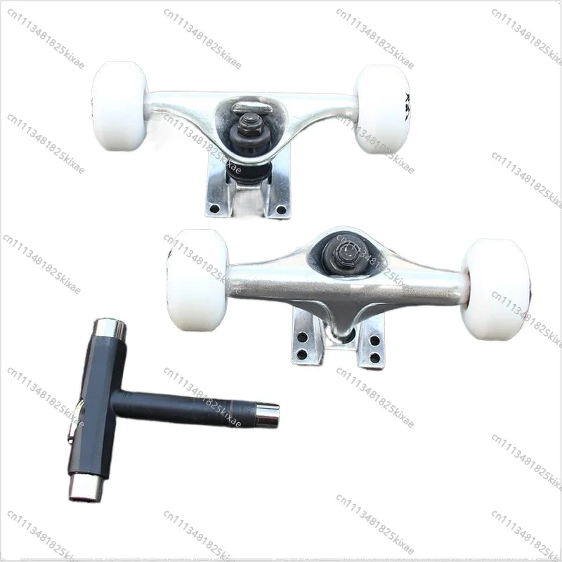 For Four-wheel Skateboard Bridge Wheel Bearing Set Double Warping Board Set 5-inch Bracket Skateboard Wheel Colorful Bearing