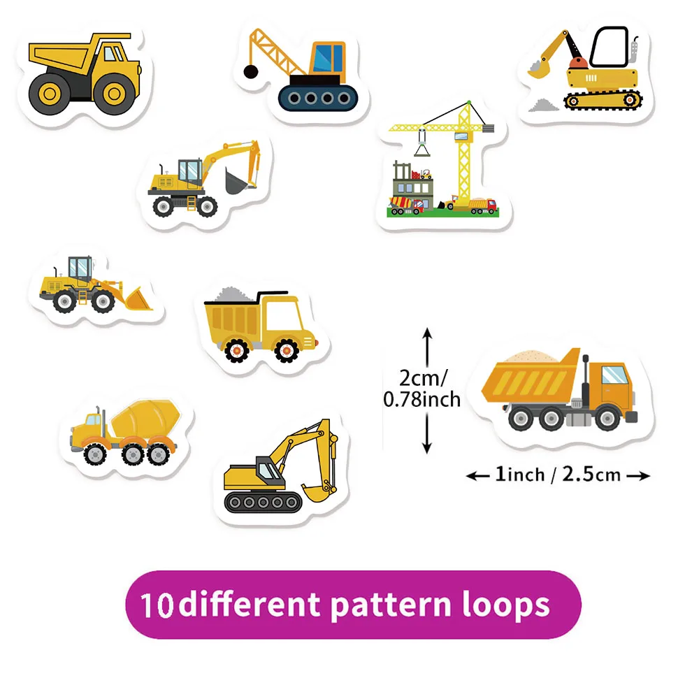 500PCS Cartoon Engineering Excavator Vehicle Creative Graffiti Stickers DIY Luggage Audio Skateboard Small Pattern Stickers