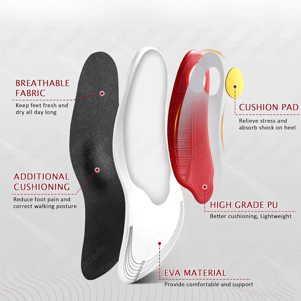 Palmilhas ortopédicas de suporte de arco para suporte de pé plano fascite plantar palmilhas de alívio de dor para tênis de corrida inserções ortopédicas