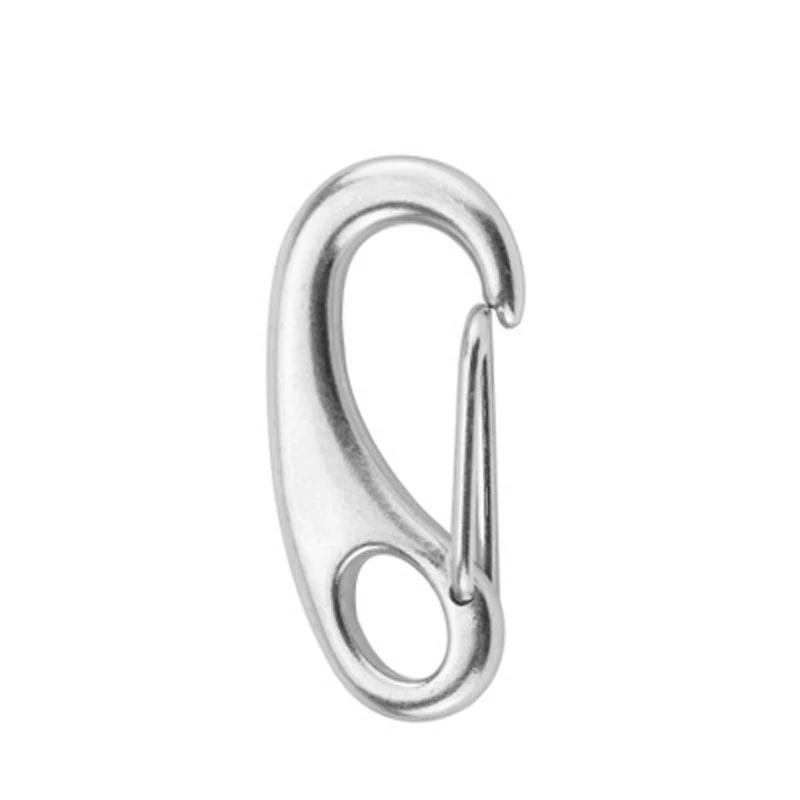 Boat Marine Stainless Steel Egg Shape Spring Snap Hook clips Quick Link Carabiner     Buckle eye shackle Lobster Claw outdoor