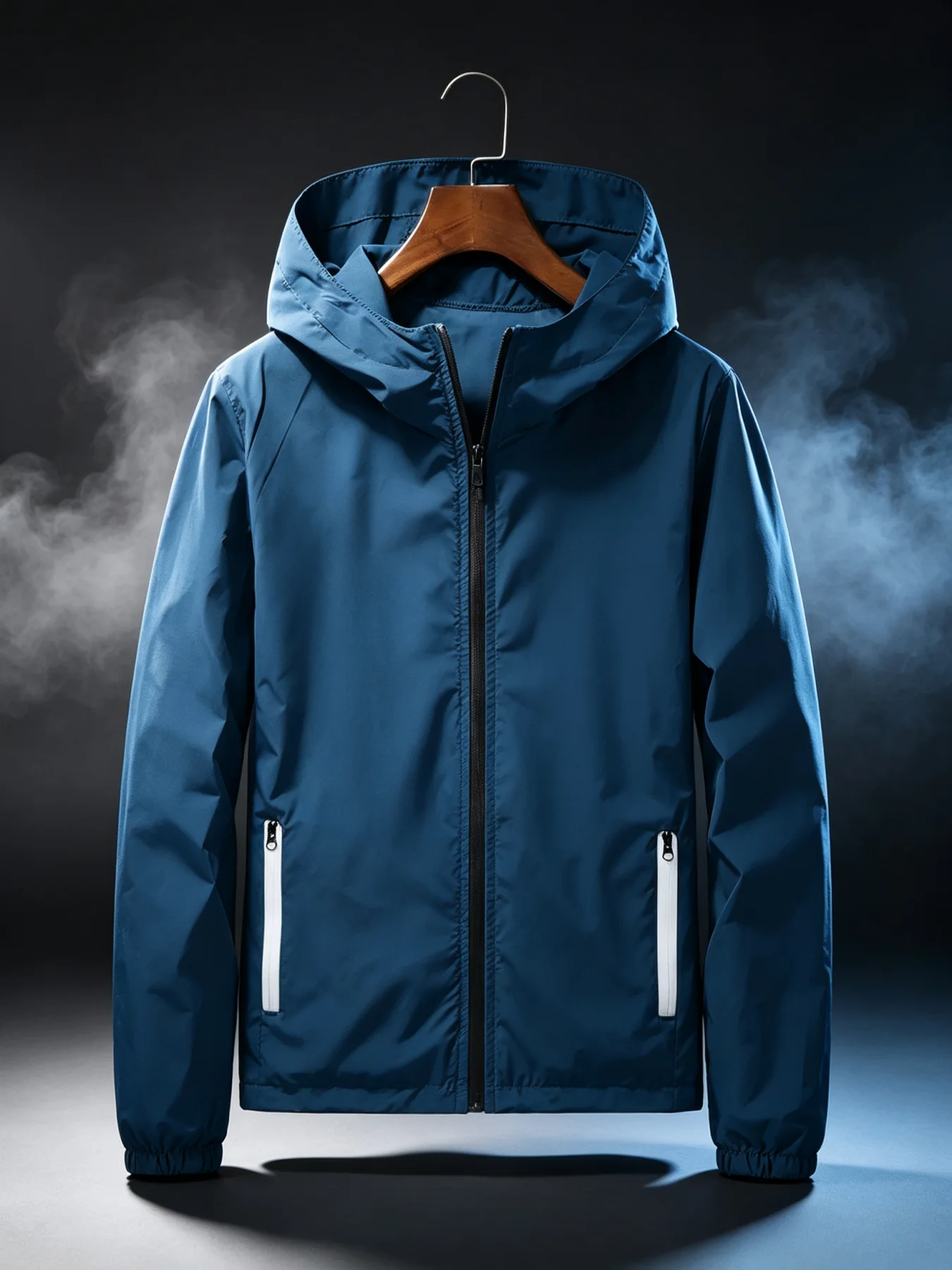 Men Casual Hooded Jacket,Thin Windproof Waterproof Coat,Full Zipper Lightweight Outerwear Daily Walking Hiking Sportswear
