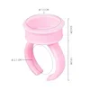 

100 Pcs Disposable Eyelash Glue Fan Cup Ring Holder Tattoo Pigment Eyelash Extension Tools