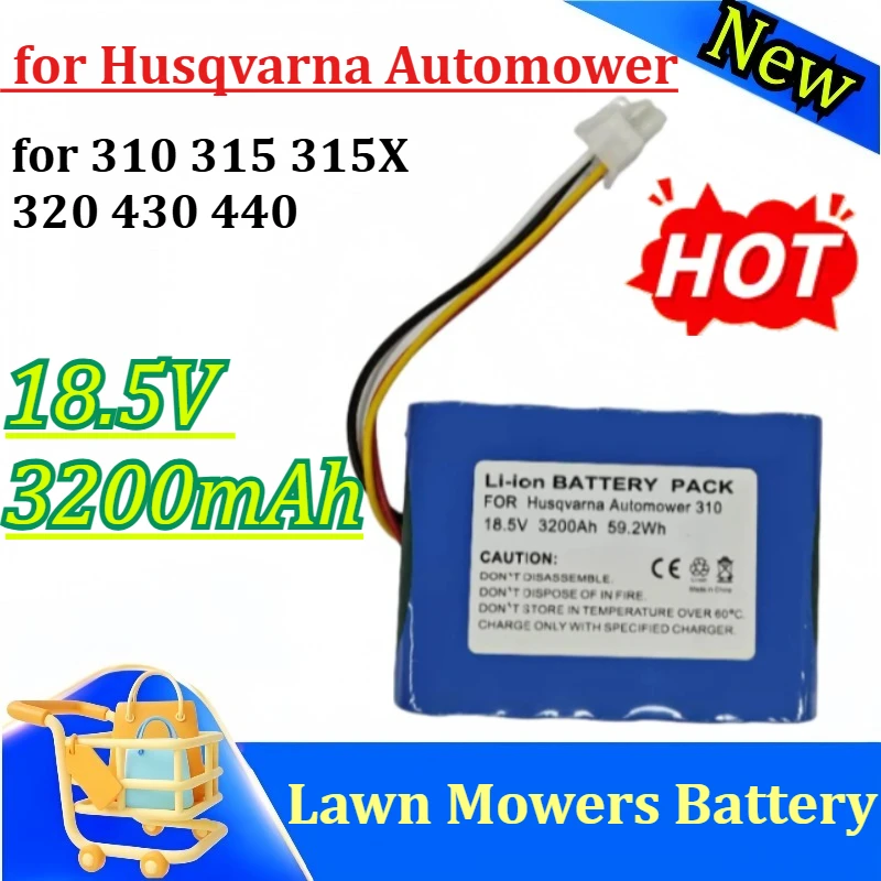 18.5V 3200mAh Lawn Mowers Battery for Husqvarna Automower 310 315 315X 320 430 440
