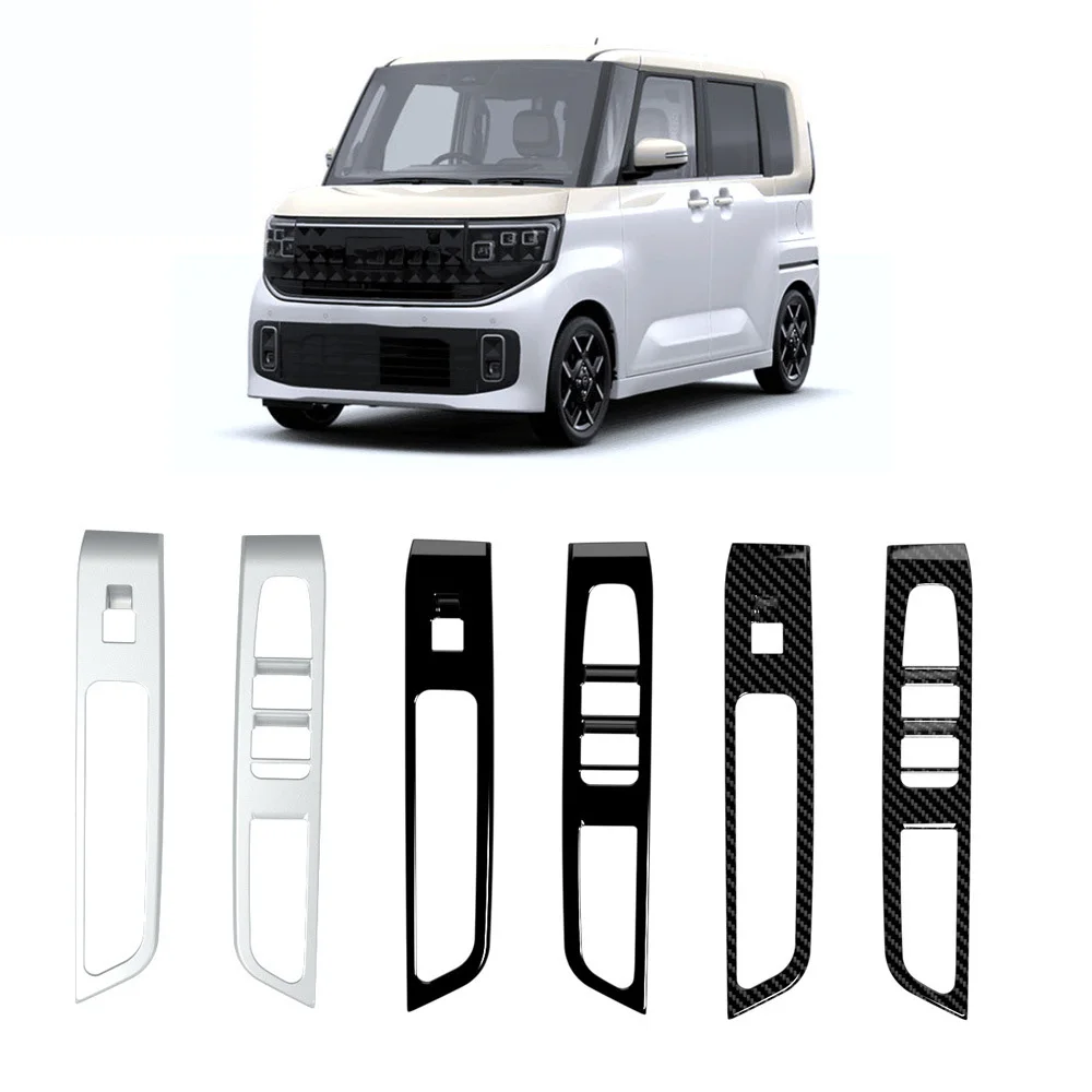 

For Nissan Roox 2025 2026 ABS Black Carbon Fiber Front Window Armrest Decoration Cover Glass Lift Switch Trim Car Accessories