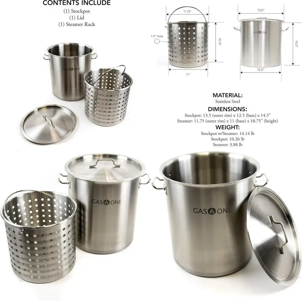 

Stainless Steel 32-Quart Multipurpose Fryer Pot with Tri-Ply Bottom and Steam/Boil Basket