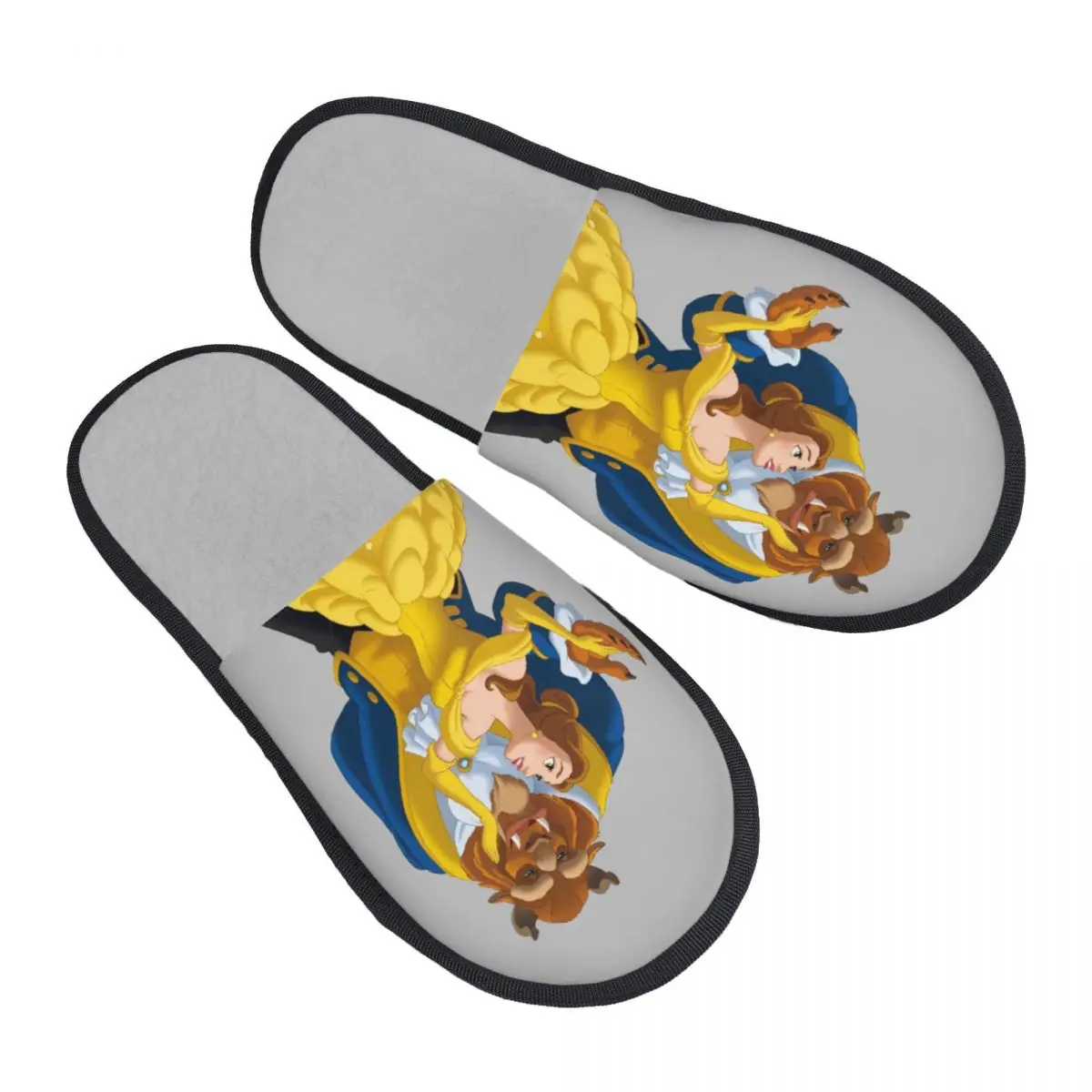 

Custom Beauty And The Beast Movie Guest Slippers for Bedroom Women House Slipper