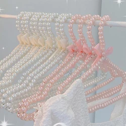 3 Pcs Luxury Pearl Hanger Plastic Pearl Hanger Ins Style Cute Girl Baby Clothes Rack Princess Clothes Dress Storage Rack