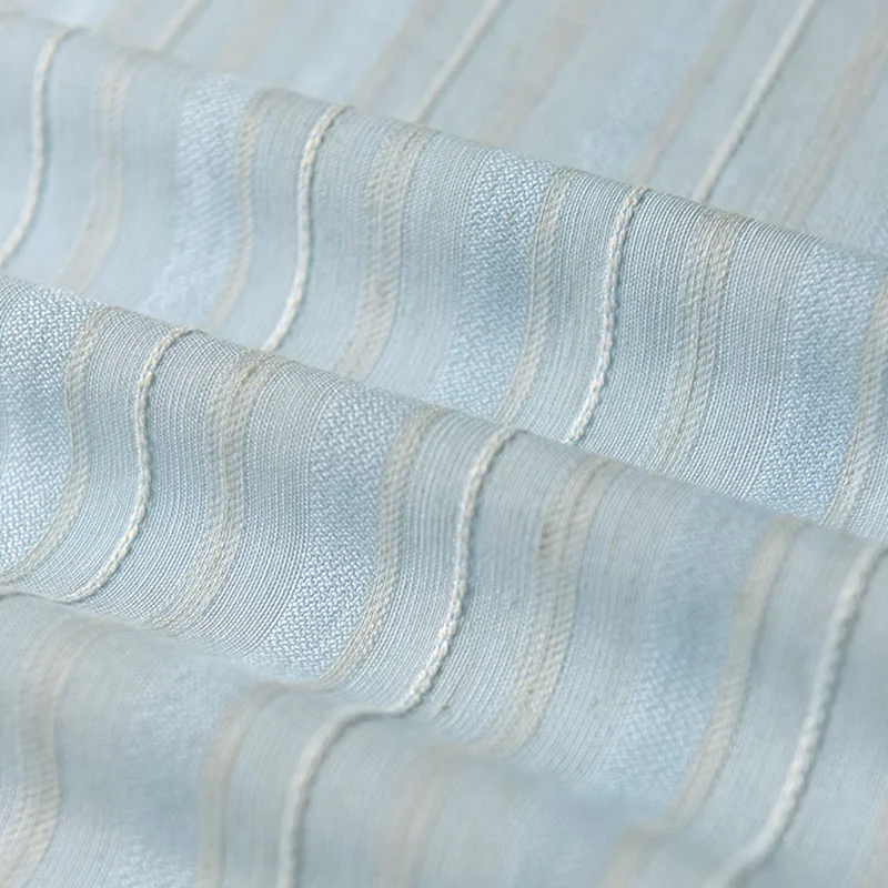 

140cm*50cm Cotton Fabric Blue Jacquard Stripes Suitable For Doll Clothes Dresses Children's Clothing Hair Rings Curtains Fabrics