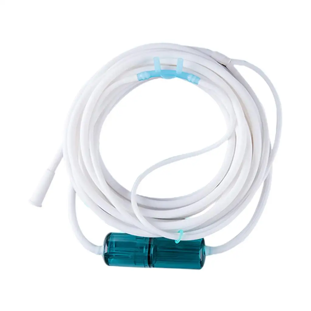 High Flow Oxygen Nasal Cannula 2m PVC Silicone Lightweight Detachable Tube Connector for Home and Travel Use