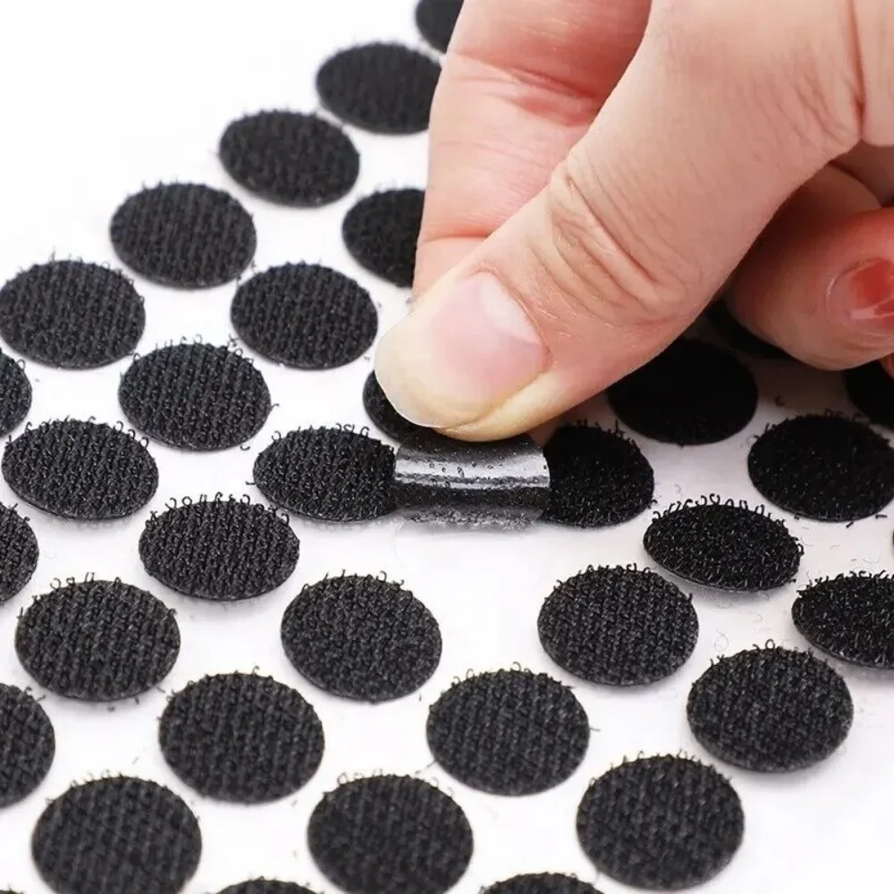 1000/100 paia di nastri di fissaggio autoadesivi punti di disco chiusura adesiva Nylon forte colle adesivo monete rotonde nastri ad anello a gancio