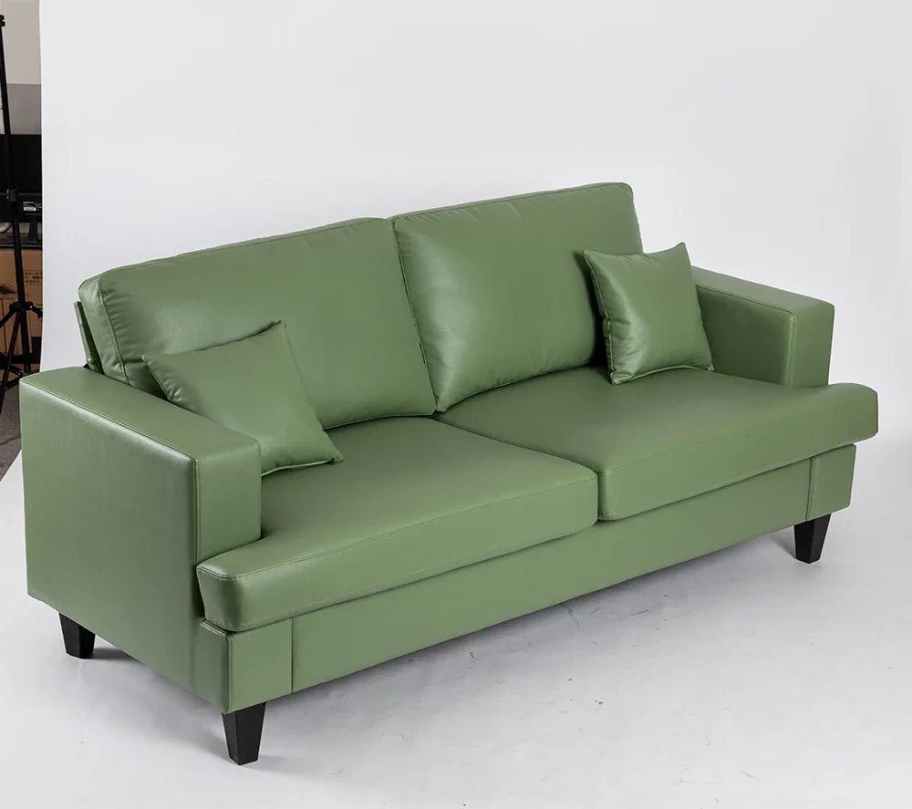 

Green Leather European Style 2 Seat Sofa Set Living Room Furniture