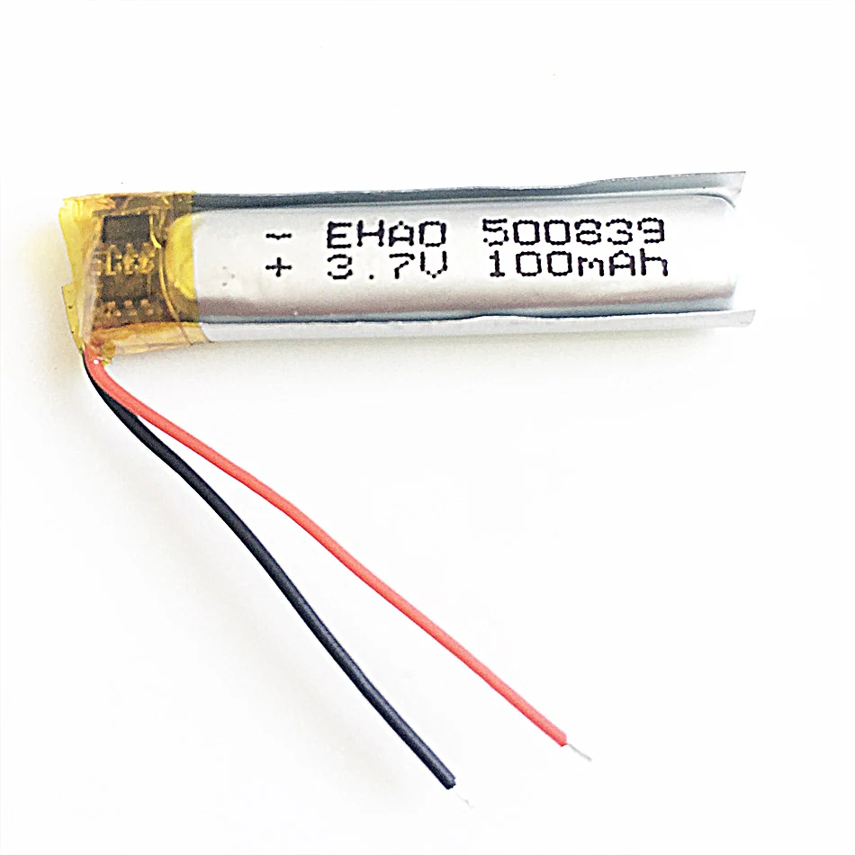 10 szt. Akumulator litowo-polimerowy LiPo 3,7 V 100 mAh 500839 Do zestawu słuchawkowego Bluetooth Mp3 PAD DVD E-book