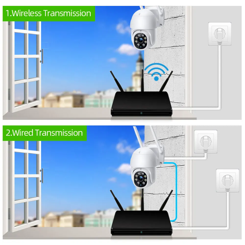 5MP Surveillance Speed Dome Camera Wifi PTZ Wireless CCTV Video Camera Color Vision Auto Tracking 1080P Security Monitor Camera